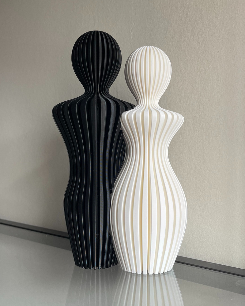 Koppelbeeld man & vrouw – Zwart/Melkwit