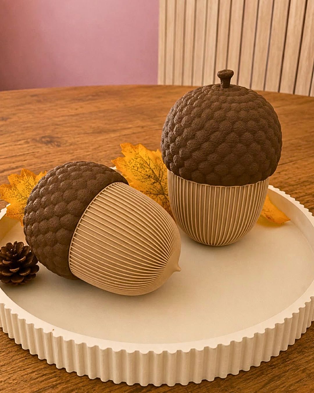 Set van 2 eikels – Latte/Donkerbruin