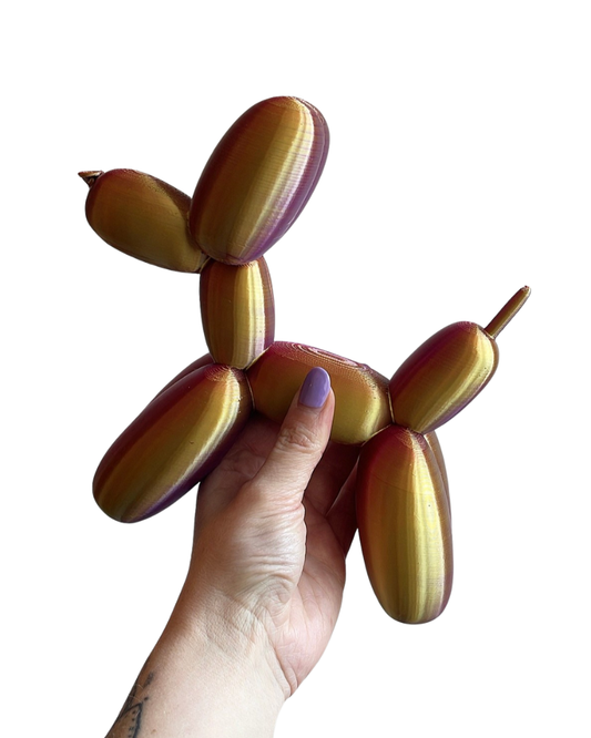 Ballonhondje – Rood/Goud/Paars