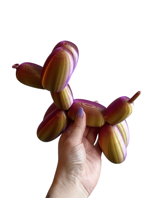 Ballonhondje – Rood/Goud/Paars