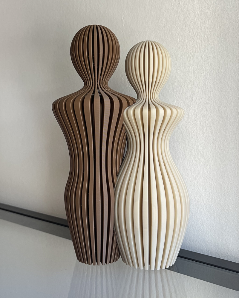 Koppelbeeld man & vrouw – Donkerbruin/Botwit