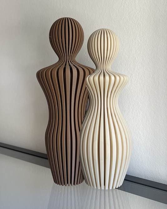 Koppelbeeld man & vrouw – Donkerbruin/Botwit
